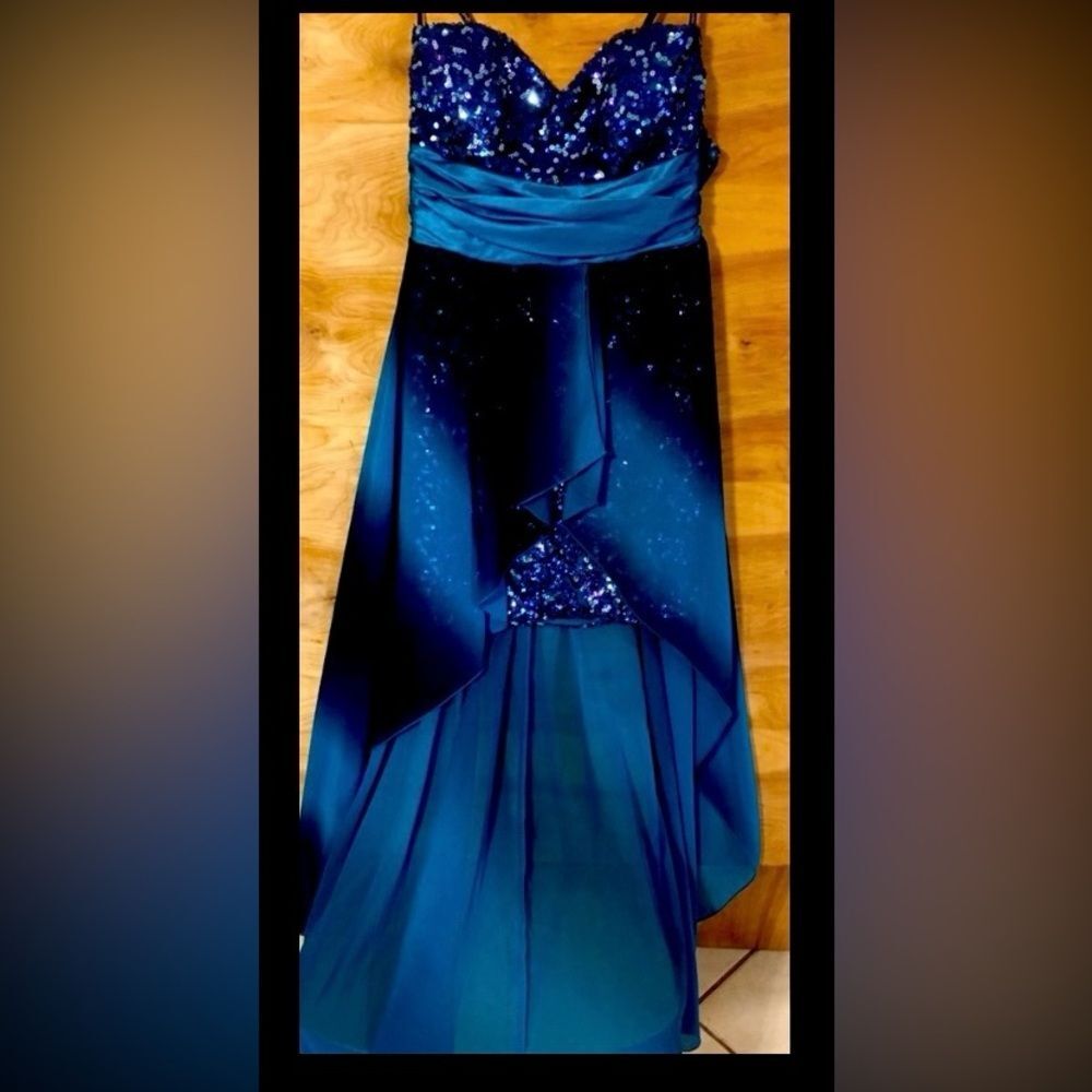 Speechless SZ3 hi-low formal prom dress ombre blue
